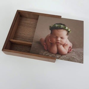Wooden Box - Square 'Walnut'  (Can hold 6x4" photos) The Photographer's Toolbox Boxes 46.00 The Photographer's Toolbox