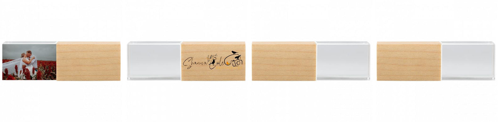 Crystal USB with Maple or Walnut Wood Lid The Photographer's Toolbox PD Custom Product  The Photographer's Toolbox