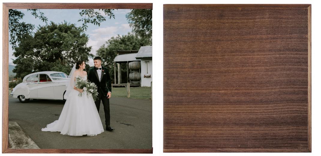 Wooden Box - Square 'Walnut'  (Can hold 6x4″ photos) The Photographer's Toolbox PD Custom Product  The Photographer's Toolbox