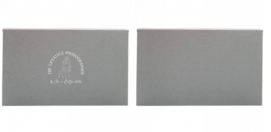 Fabric Print Box With 2 Areas - Can hold 6x4″ & 7x5″ photos. The Photographer's Toolbox PD Custom Product  The Photographer's Toolbox