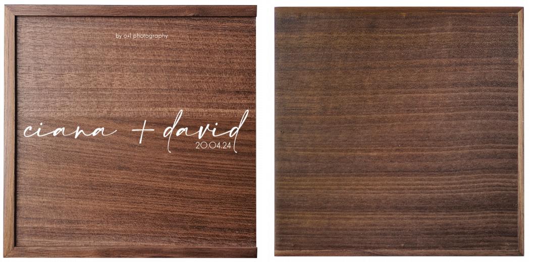 Wooden Box - Square 'Walnut'  (Can hold 6x4″ photos) The Photographer's Toolbox PD Custom Product  The Photographer's Toolbox