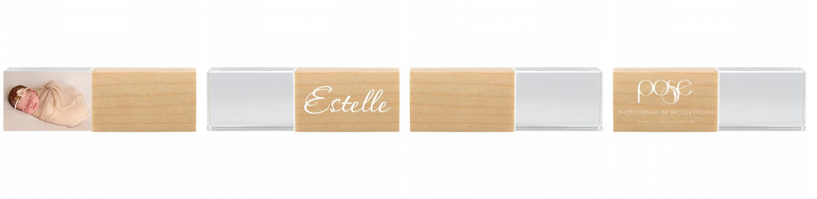 Crystal USB with Maple or Walnut Wood Lid The Photographer's Toolbox PD Custom Product  The Photographer's Toolbox