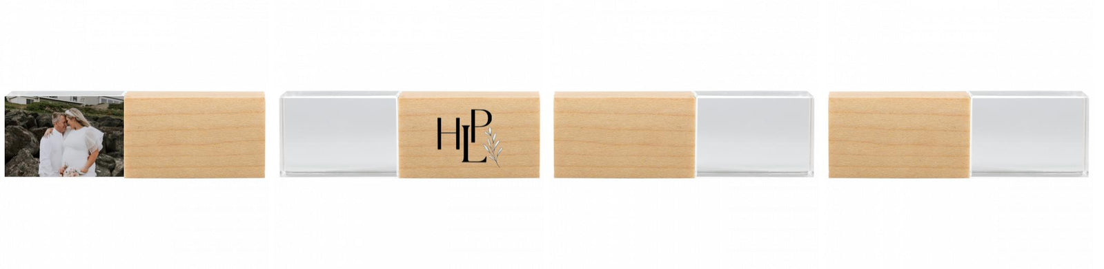 Crystal USB with Maple or Walnut Wood Lid The Photographer's Toolbox PD Custom Product  The Photographer's Toolbox