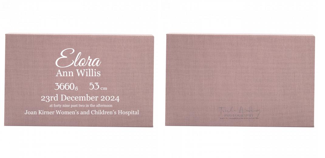 Fabric Print Box With 2 Areas - Can hold 6x4&#34; & 7x5&#34; photos.