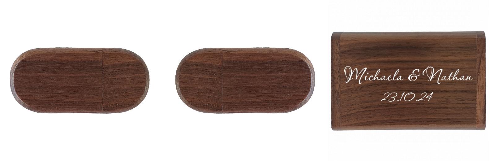Oval USB with flip top box