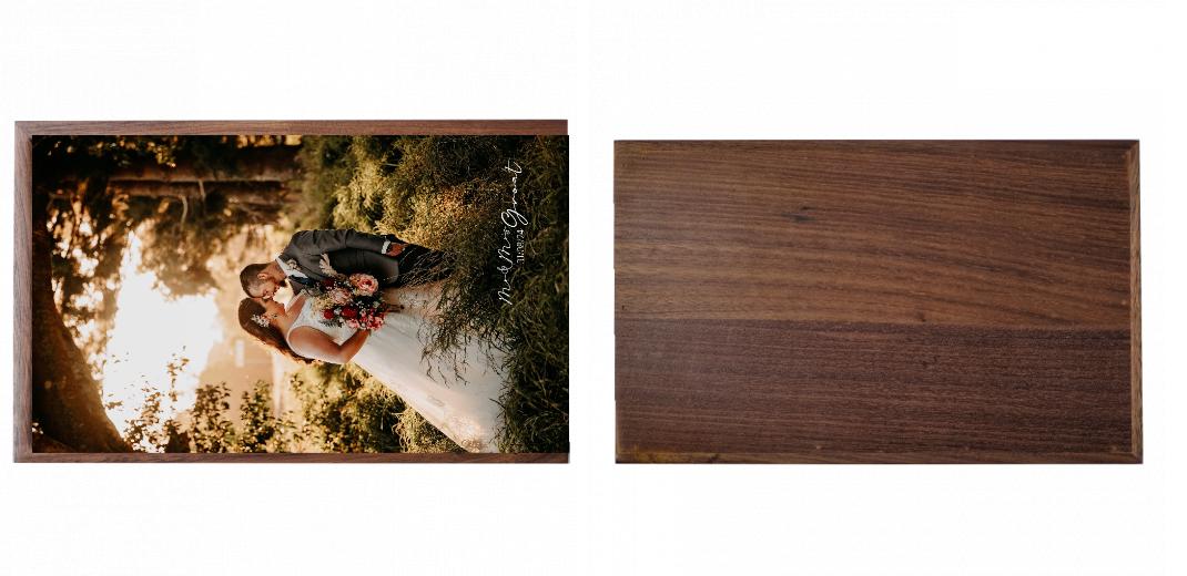 Wooden Box - Rectangle &#39;Walnut&#39; (Can hold 6x4&#34; or 7x5&#34; photos)