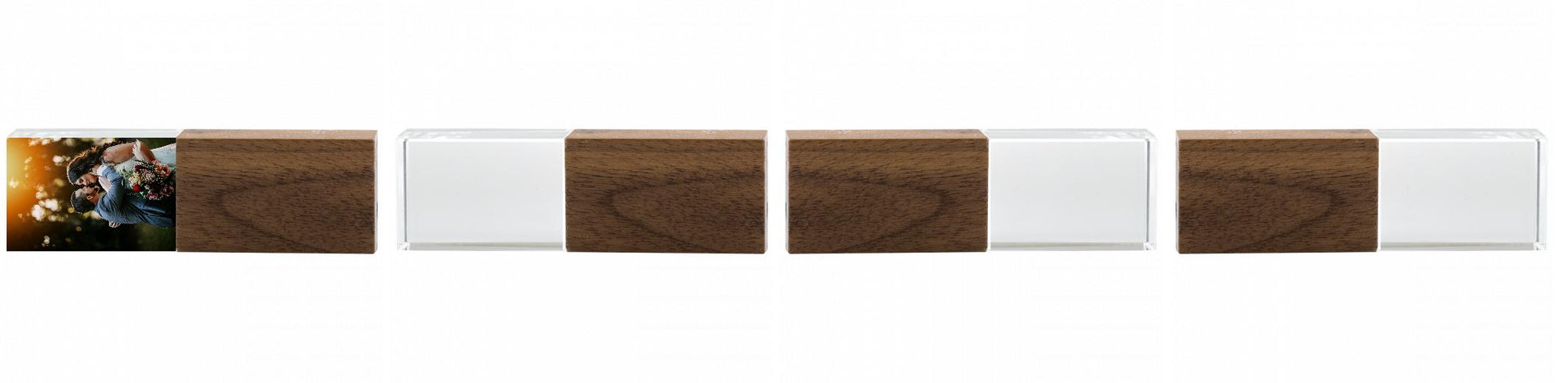 Crystal USB with Maple or Walnut Wood Lid