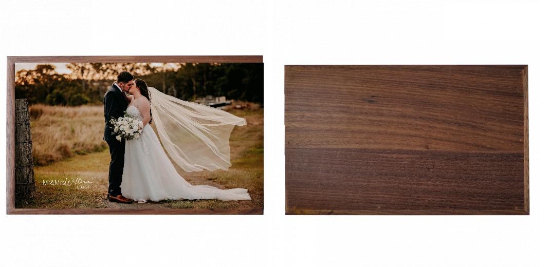 Wooden Box - Rectangle &#39;Walnut&#39; (Can hold 6x4&#34; or 7x5&#34; photos)