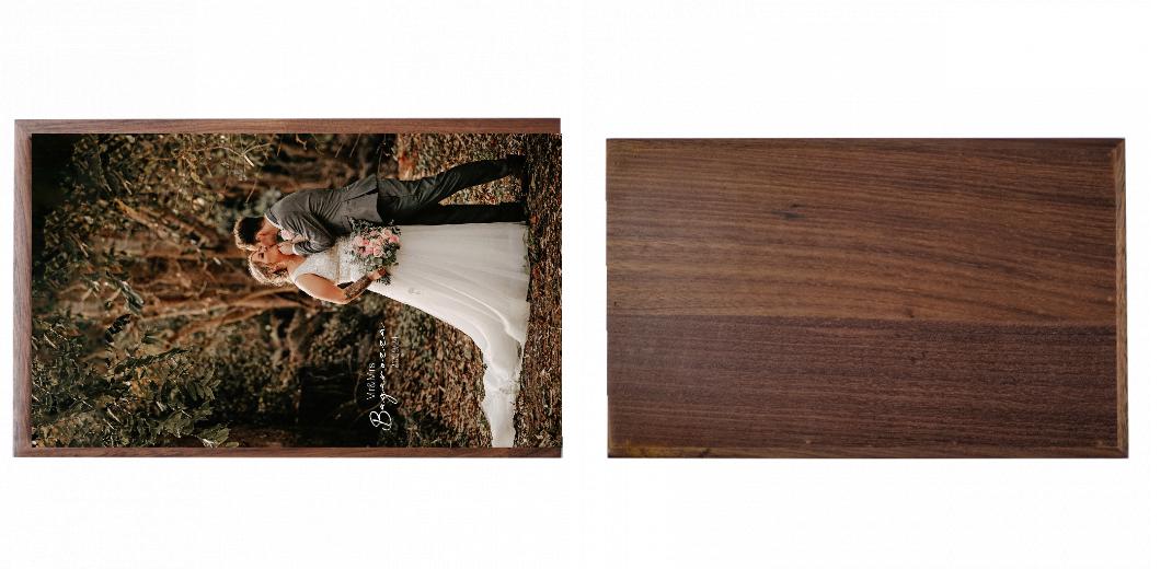 Wooden Box - Rectangle &#39;Walnut&#39; (Can hold 6x4&#34; or 7x5&#34; photos)