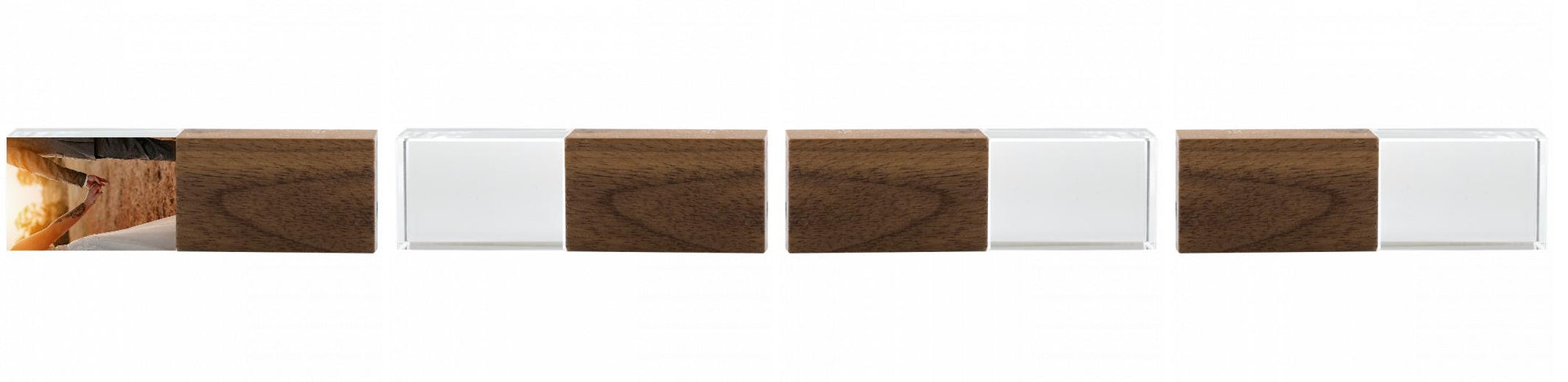 Crystal USB with Maple or Walnut Wood Lid