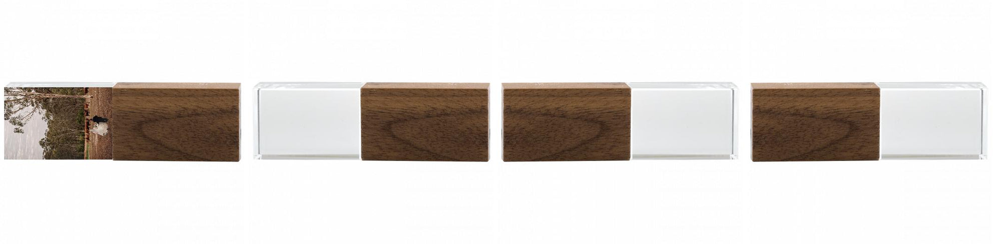 Crystal USB with Maple or Walnut Wood Lid