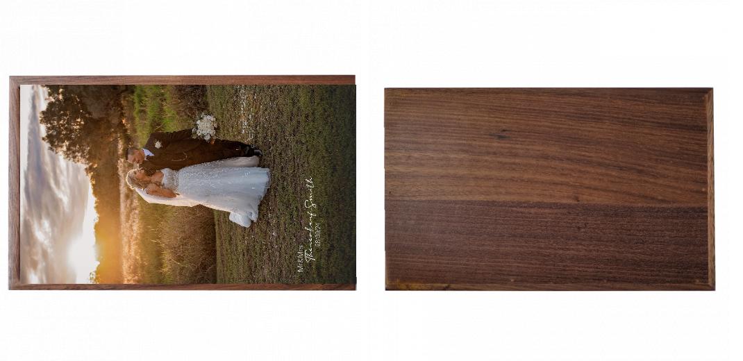 Wooden Box - Rectangle &#39;Walnut&#39; (Can hold 6x4&#34; or 7x5&#34; photos)