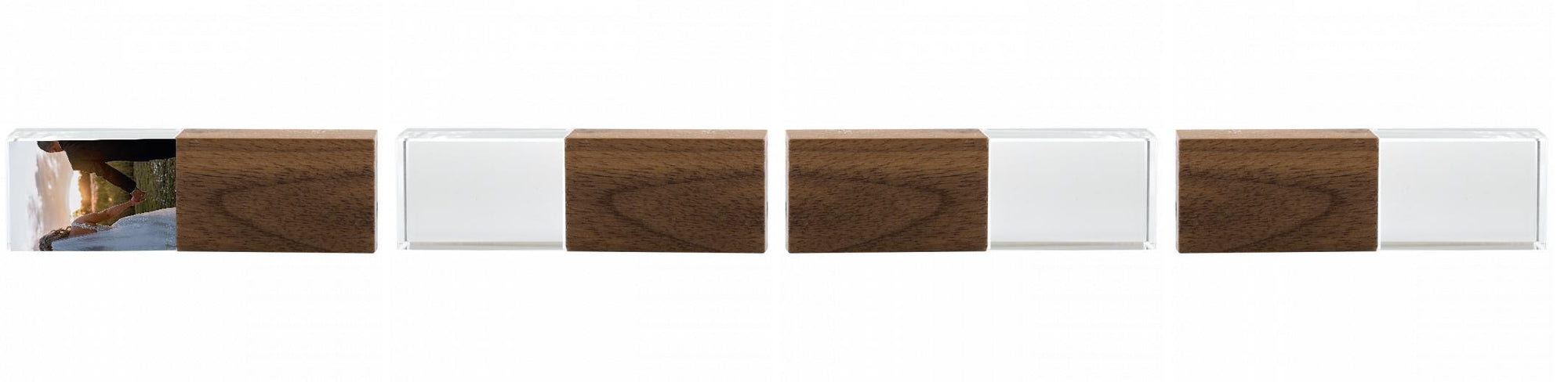 Crystal USB with Maple or Walnut Wood Lid