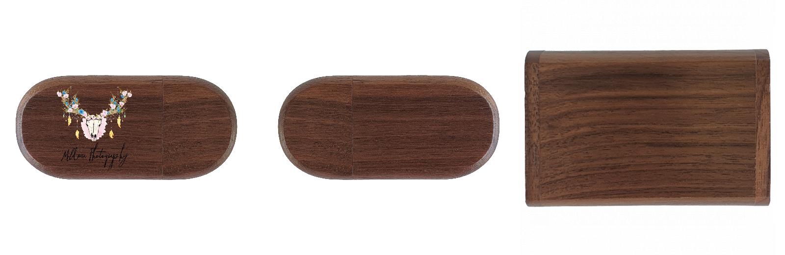 Oval USB with flip top box