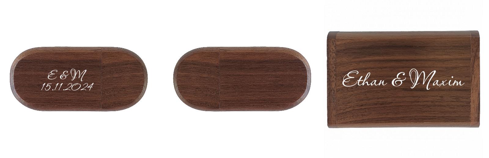 Oval USB with flip top box