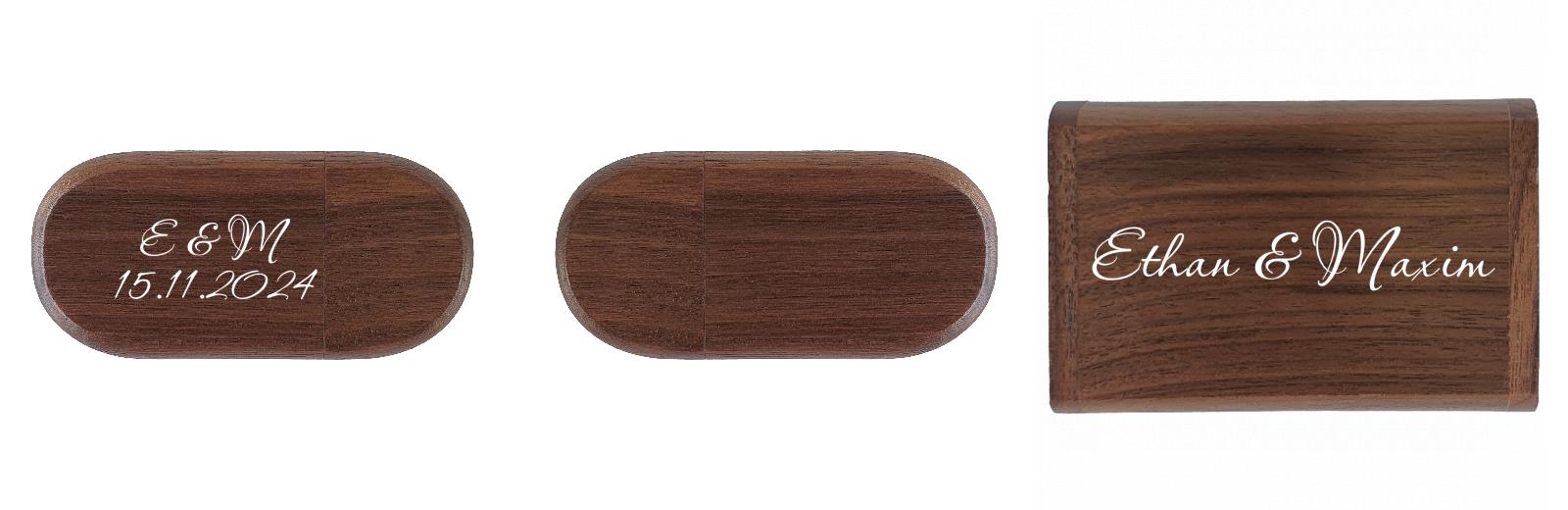 Oval USB with flip top box