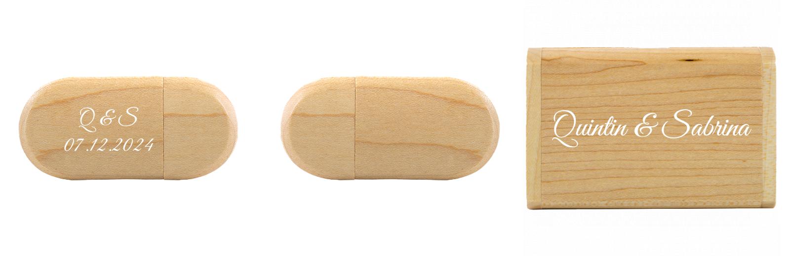 Oval USB with flip top box