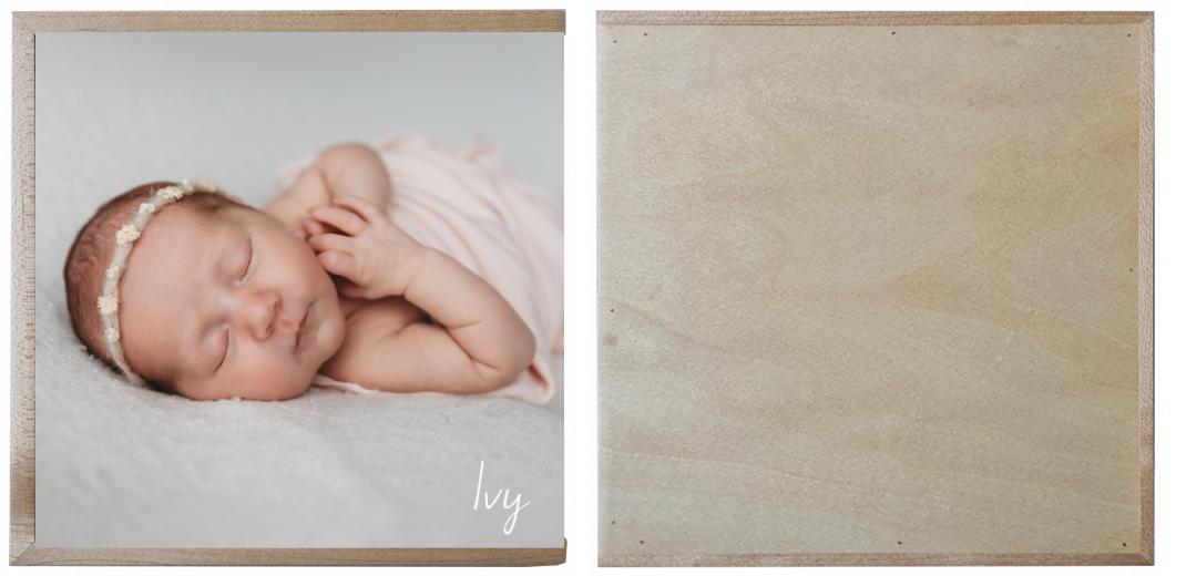 Wooden Box - Square &#39;Maple&#39; (can hold up to 6x4&#34; photos)