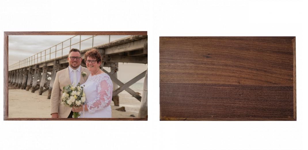Wooden Box - Rectangle &#39;Walnut&#39; (Can hold 6x4&#34; or 7x5&#34; photos)