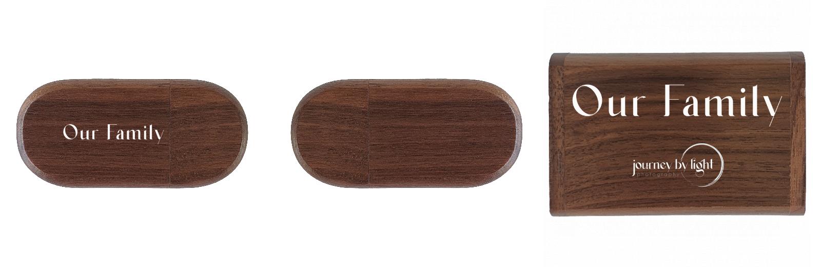 Oval USB with flip top box