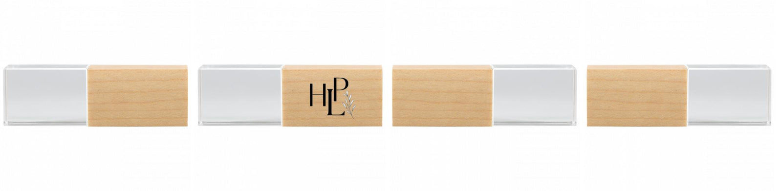 Crystal USB with Maple or Walnut Wood Lid