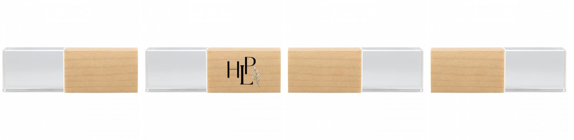 Crystal USB with Maple or Walnut Wood Lid