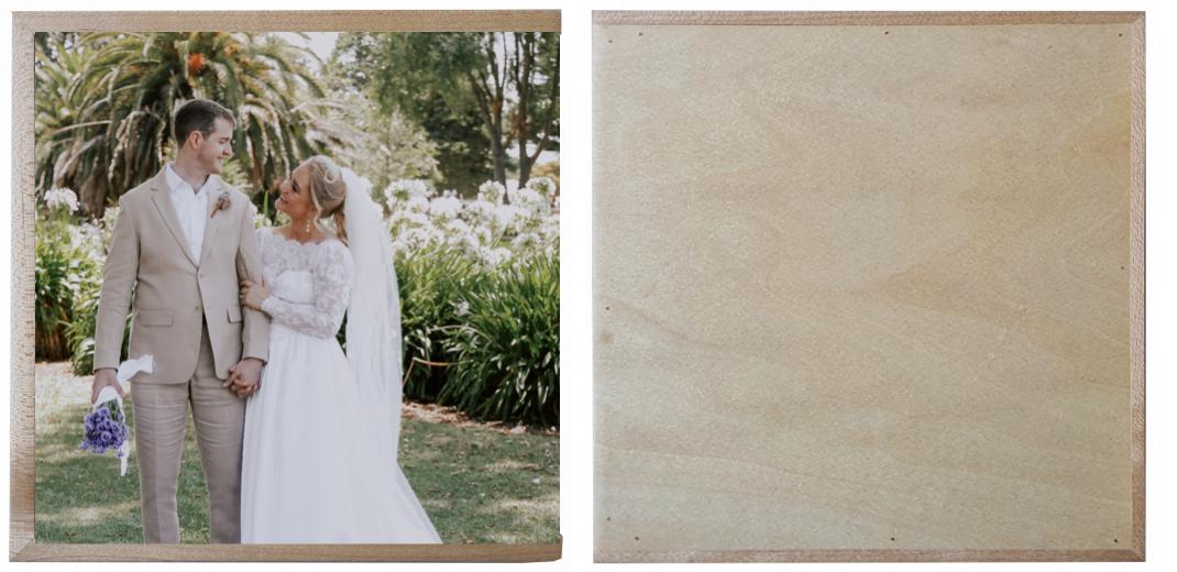 Wooden Box - Square &#39;Maple&#39; (can hold up to 6x4&#34; photos)