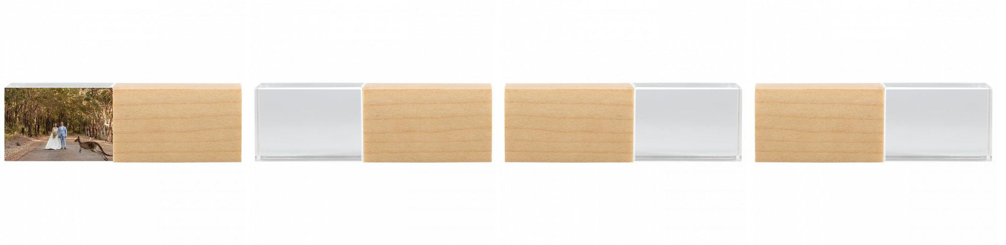 Crystal USB with Maple or Walnut Wood Lid