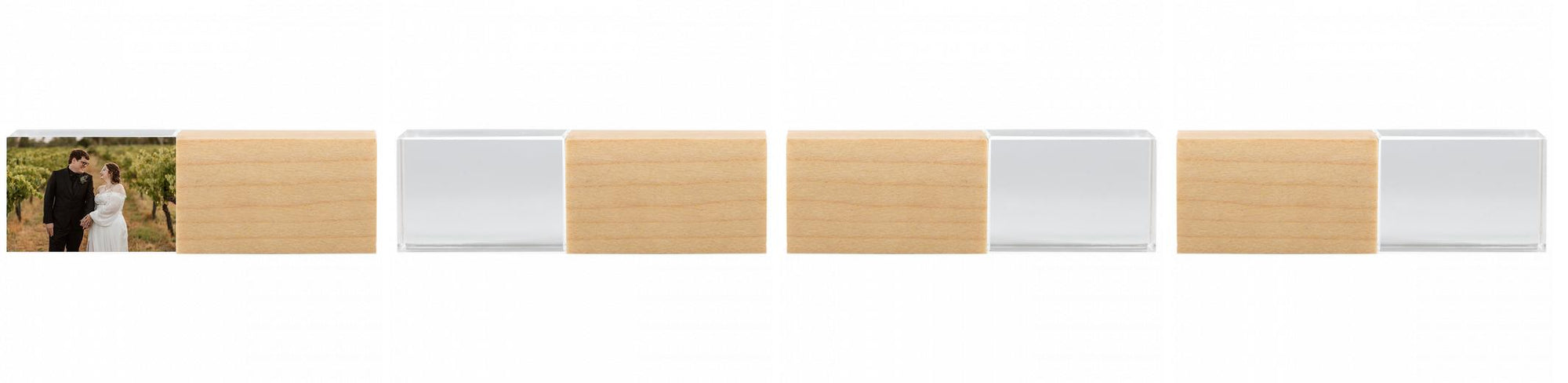 Crystal USB with Maple or Walnut Wood Lid