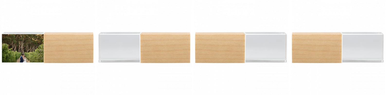 Crystal USB with Maple or Walnut Wood Lid
