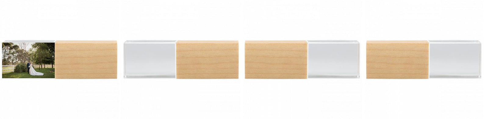 Crystal USB with Maple or Walnut Wood Lid