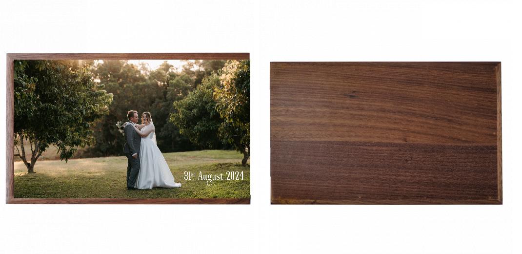 Wooden Box - Rectangle &#39;Walnut&#39; (Can hold 6x4&#34; or 7x5&#34; photos)