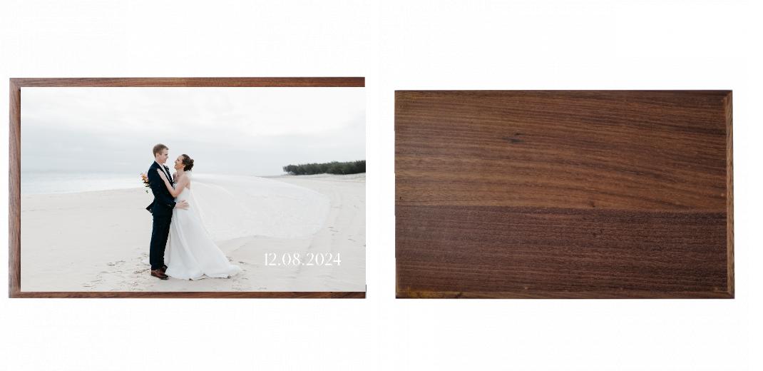Wooden Box - Rectangle &#39;Walnut&#39; (Can hold 6x4&#34; or 7x5&#34; photos)