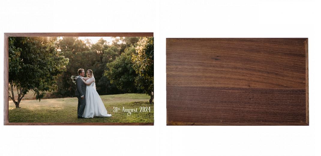 Wooden Box - Rectangle &#39;Walnut&#39; (Can hold 6x4&#34; or 7x5&#34; photos)