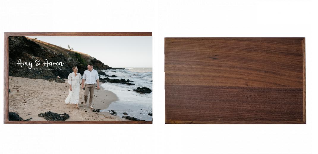 Wooden Box - Rectangle &#39;Walnut&#39; (Can hold 6x4&#34; or 7x5&#34; photos)