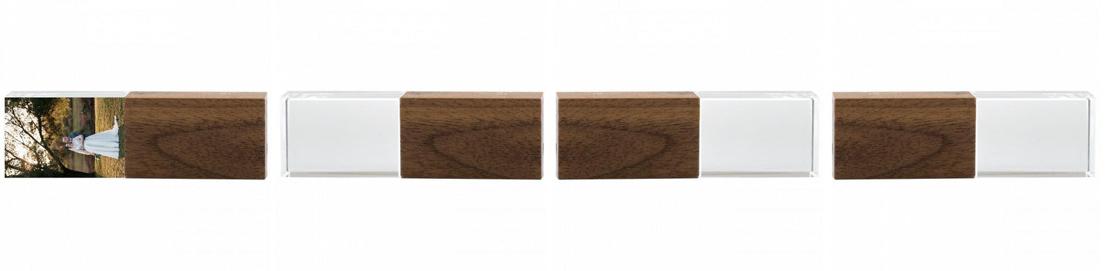 Crystal USB with Maple or Walnut Wood Lid
