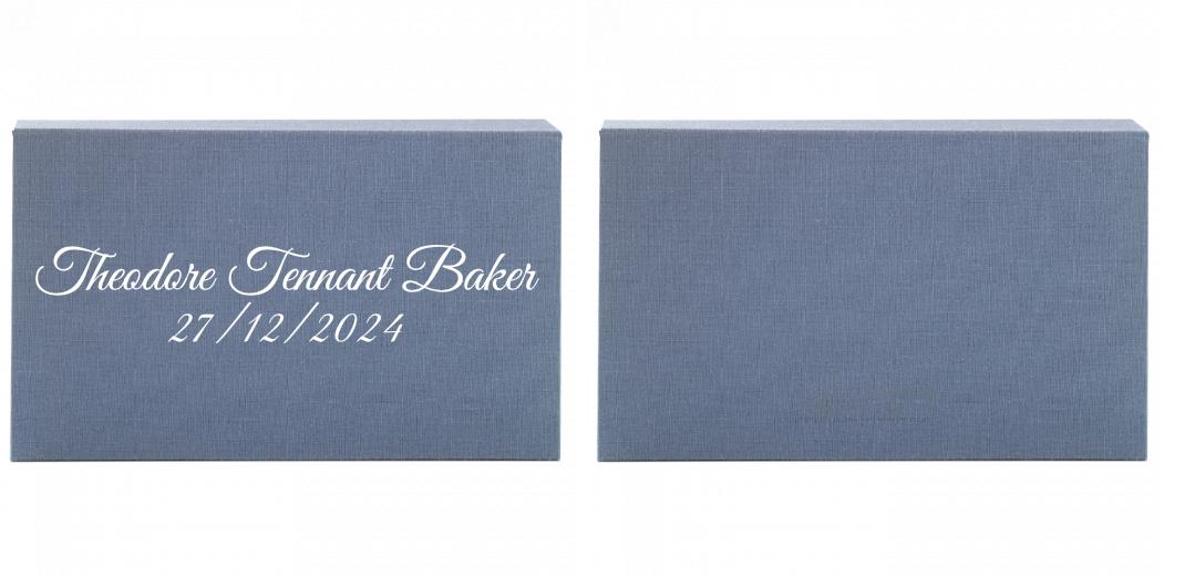 Fabric Print Box With 2 Areas - Can hold 6x4&#34; & 7x5&#34; photos.