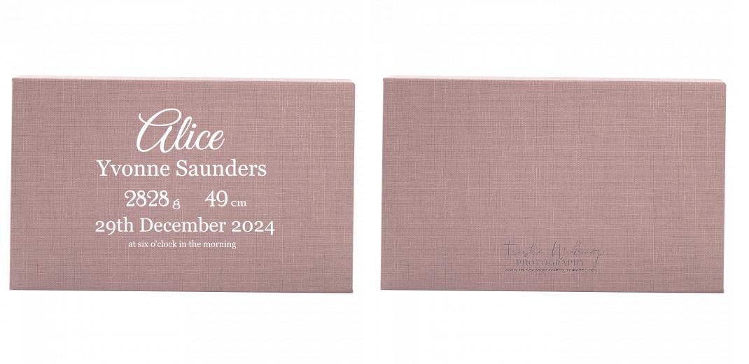 Fabric Print Box With 2 Areas - Can hold 6x4&#34; & 7x5&#34; photos.