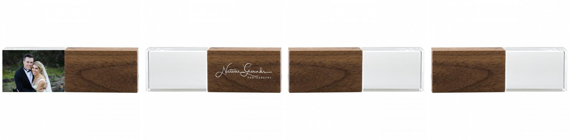 Crystal USB with Maple or Walnut Wood Lid