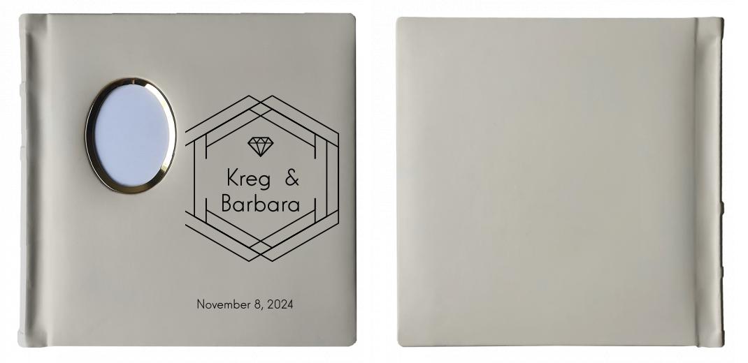 Square Mat IVORY - 24 &#34;sides&#34; with Photo Frame on Cover