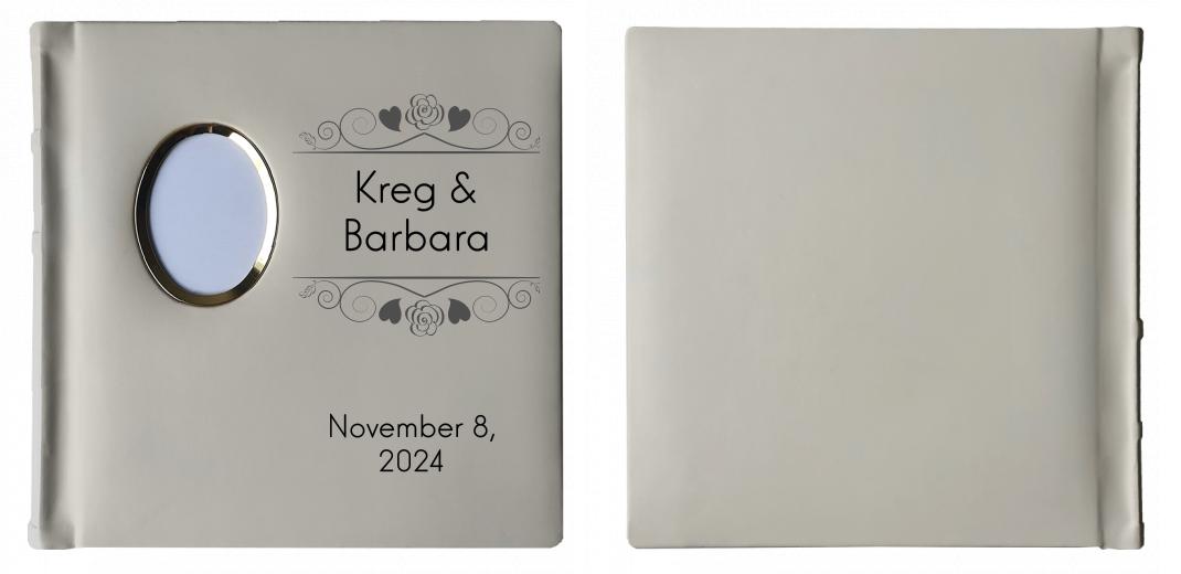 Square Mat IVORY - 24 &#34;sides&#34; with Photo Frame on Cover