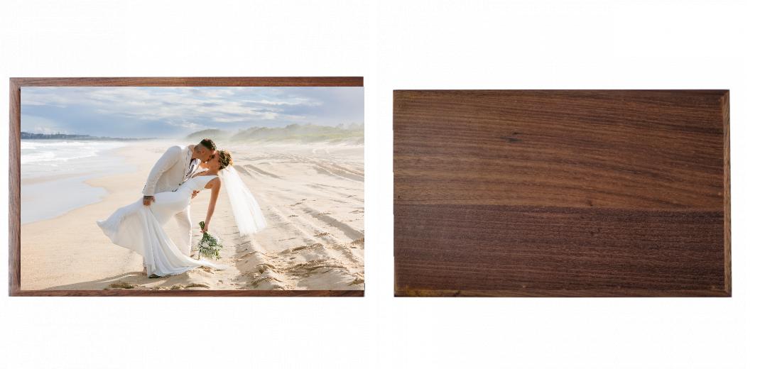 Wooden Box - Rectangle &#39;Walnut&#39; (Can hold 6x4&#34; or 7x5&#34; photos)