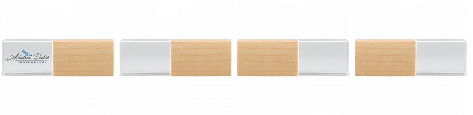 Crystal USB with Maple or Walnut Wood Lid