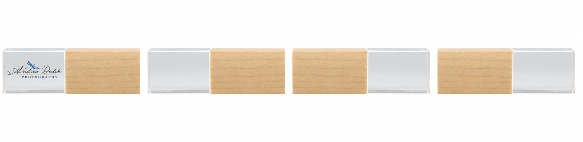 Crystal USB with Maple or Walnut Wood Lid
