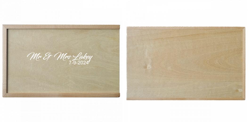 Wooden Box - Rectangle &#39;Maple&#39; (Can hold 6x4&#34; or 7x5&#34; photos)