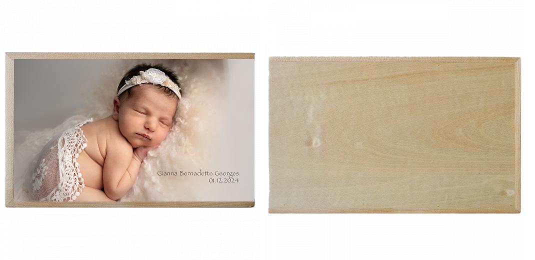Wooden Box - Rectangle &#39;Maple&#39; (Can hold 6x4&#34; or 7x5&#34; photos)