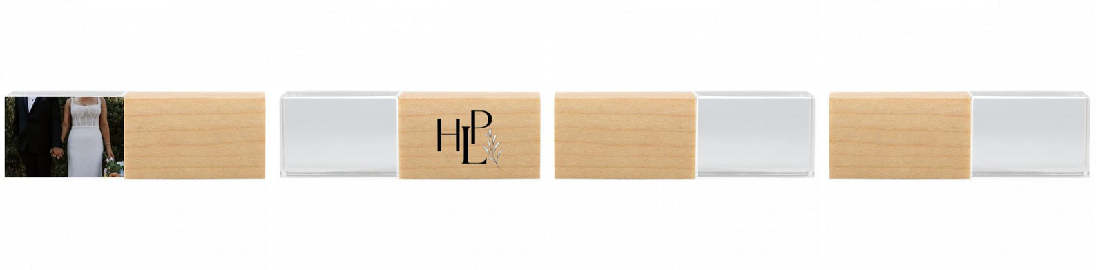 Crystal USB with Maple or Walnut Wood Lid