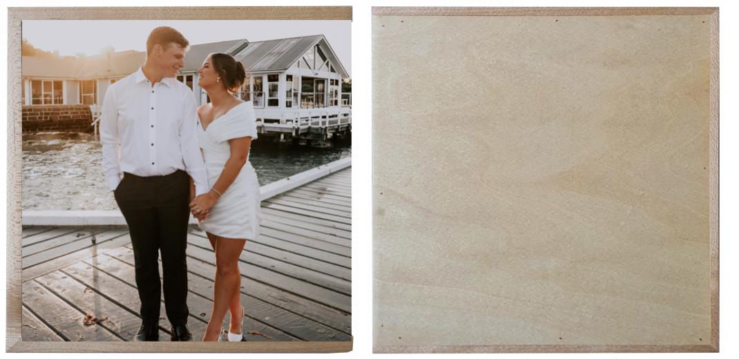Wooden Box - Square &#39;Maple&#39; (can hold up to 6x4&#34; photos)