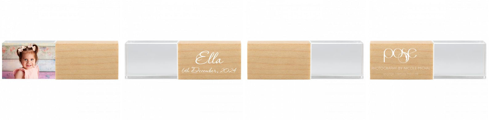 Crystal USB with Maple or Walnut Wood Lid The Photographer's Toolbox PD Custom Product  The Photographer's Toolbox