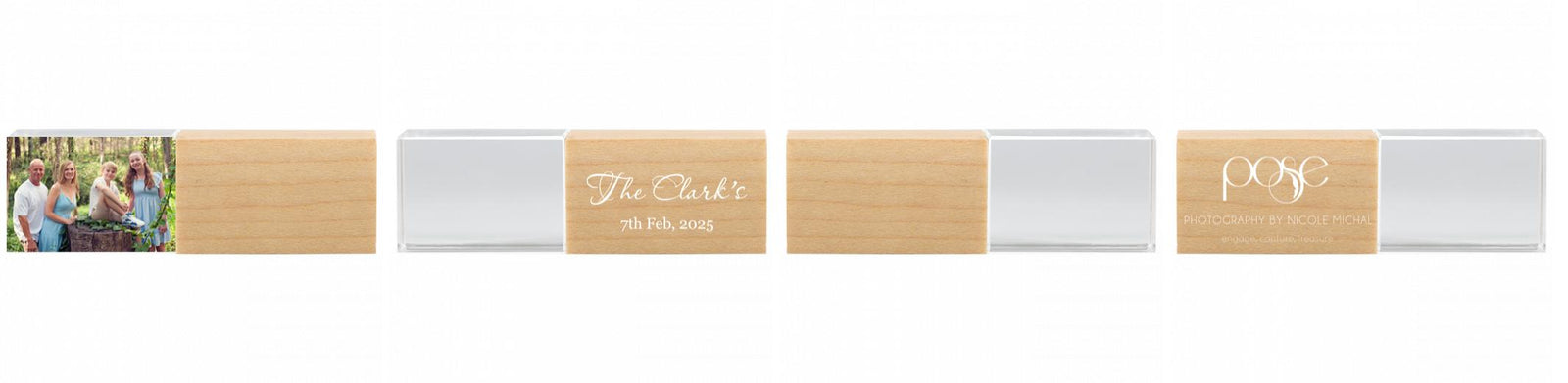 Crystal USB with Maple or Walnut Wood Lid The Photographer's Toolbox PD Custom Product  The Photographer's Toolbox